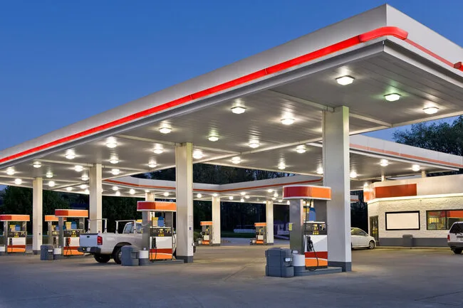 Fuel station at dusk
